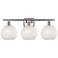 Ballston 28"W 3 Light Satin Nickel Bath Light w/ White Mouchette Shade
