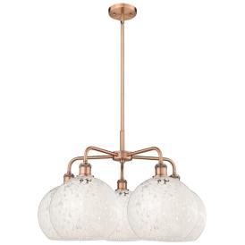Ballston 28"W 5 Light Copper Stemmed Chandelier w/ White Mouchette Sha Ballston 28"W 5 Light Copper Stemmed Chandelier w/ White Mouchette Sha