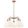 Ballston 28"W 5 Light Copper Stemmed Chandelier w/ White Venetian Shad