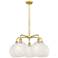 Ballston 28"W 5 Light Gold Stemmed Chandelier w/ White Mouchette Shade
