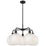 Ballston 28"W 5 Light Matte Black Stemmed Chandelier w/ Mouchette Shad