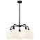 Ballston 28"W 5 Light Matte Black Stemmed Chandelier w/ Venetian Shade