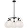 Ballston 28"W 5 Light Oiled Bronze Stemmed Chandelier w/ Mouchette Sha