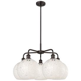Ballston 28"W 5 Light Oiled Bronze Stemmed Chandelier w/ Mouchette Sha Ballston 28"W 5 Light Oiled Bronze Stemmed Chandelier w/ Mouchette Sha