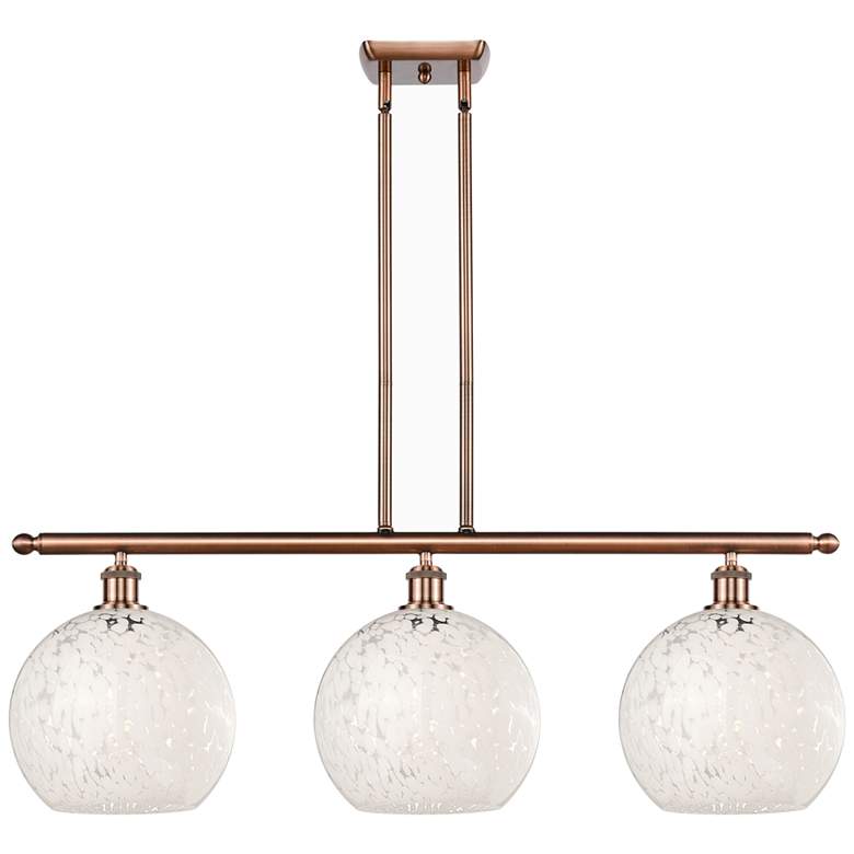 Image 1 Ballston 36.5"W 3 Light Copper Stemmed Island Light w/ Mouchette Shade