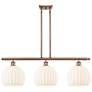 Ballston 36.5"W 3 Light Copper Stemmed Island Light w/ White Venetian