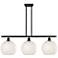 Ballston 36.5"W 3 Light Matte Black Stemmed Island Light w/ Mouchette