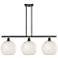Ballston 36.5"W 3 Light Oiled Bronze Stem Island Light w/ Mouchette Sh