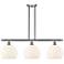 Ballston 36.5"W 3 Light Satin Nickel Stemmed Island Light w/ Venetian