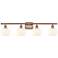 Ballston 36" Wide 4 Light Antique Copper Bath Light w/ White Venetian