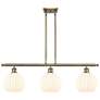 Ballston 36"W 3 Light Antique Brass Stem Island Light w/ 8" Venet