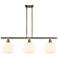 Ballston 36"W 3 Light Antique Brass Stem Island Light w/ 8" Venet