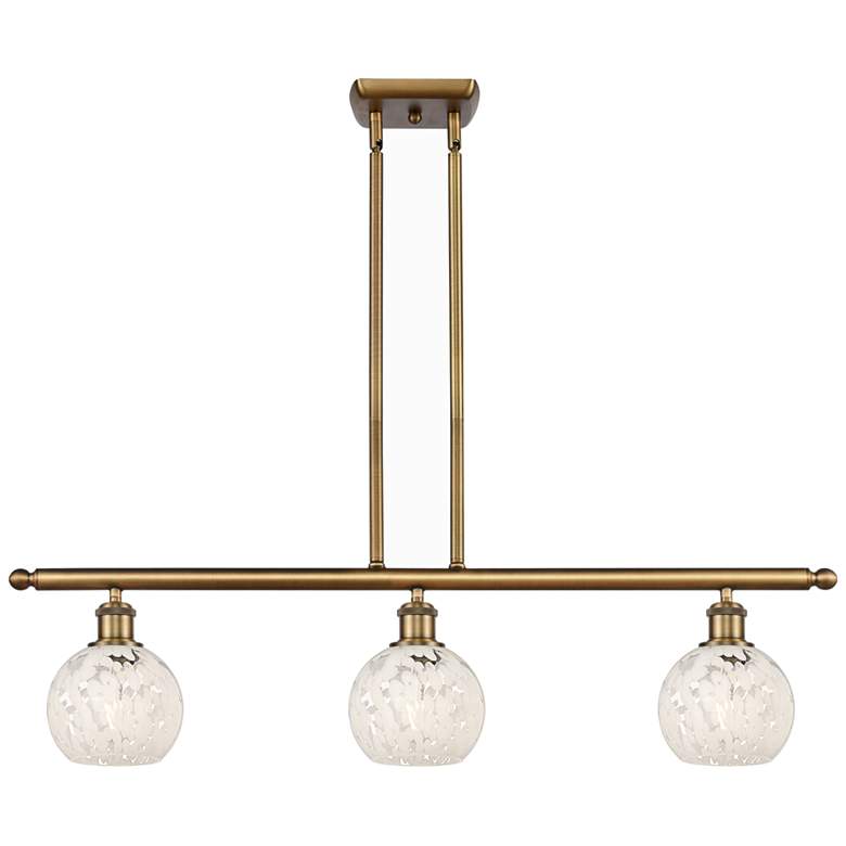 Image 1 Ballston 36"W 3 Light Brushed Brass Stem Island Light w/ 6" Mouch
