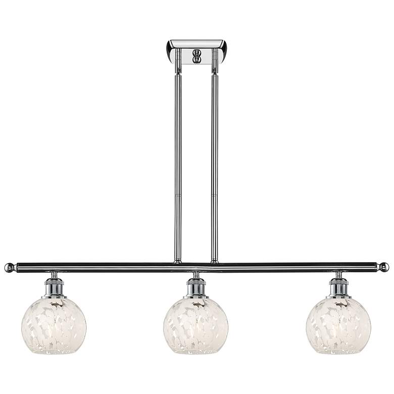 Image 1 Ballston 36"W 3 Light Chrome Stemmed Island Light w/ 6" Mouchette