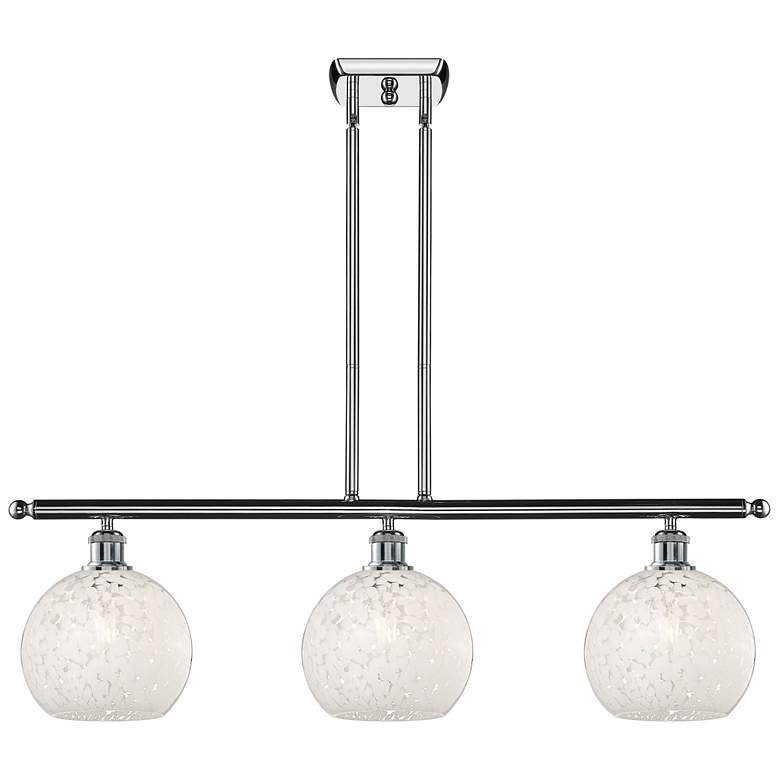 Image 1 Ballston 36"W 3 Light Chrome Stemmed Island Light w/ 8" Mouchette