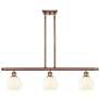 Ballston 36"W 3 Light Copper Stemmed Island Light w/ 6" Venetian