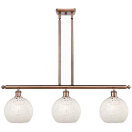 Ballston 36"W 3 Light Copper Stemmed Island Light w/ 8" Mouchette Ballston 36"W 3 Light Copper Stemmed Island Light w/ 8" Mouchette
