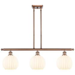 Ballston 36"W 3 Light Copper Stemmed Island Light w/ 8" Venetian