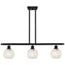 Ballston 36"W 3 Light Matte Black Stem Island Light w/ 6" Mouchet
