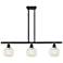 Ballston 36"W 3 Light Matte Black Stem Island Light w/ 6" Mouchet