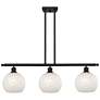 Ballston 36"W 3 Light Matte Black Stem Island Light w/ 8" Mouchet