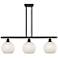 Ballston 36"W 3 Light Matte Black Stem Island Light w/ 8" Mouchet