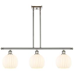 Ballston 36"W 3 Light Polished Nickel Stem Island w/ 8" Venetian