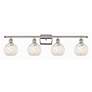 Ballston 36"W 4 Light Polished Nickel Bath Light w/ White Mouchette Sh