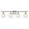 Ballston 36"W 4 Light Polished Nickel Bath Light w/ White Mouchette Sh