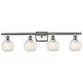 Ballston 36"W 4 Light Satin Nickel Bath Light w/ White Mouchette Shade