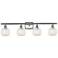 Ballston 36"W 4 Light Satin Nickel Bath Light w/ White Mouchette Shade