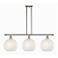 Ballston 37"W 3 Light Polished Nickel Stem Island Light w/ Mouchette S