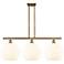 Ballston 38.5"W 3 Light Brushed Brass Stem Island Light w/ Venetian Sh