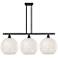 Ballston 38.5"W 3 Light Matte Black Stemmed Island Light w/ Mouchette