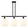 Ballston 38.5"W 3 Light Matte Black Stemmed Island Light w/ Venetian S