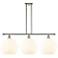 Ballston 38.5"W 3 Light Polished Nickel Stem Island Light w/ Venetian