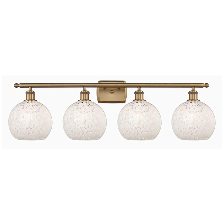 Image 1 Ballston 38" Wide 4 Light Brushed Brass Bath Light w/ White Mouchette