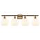 Ballston 38" Wide 4 Light Brushed Brass Bath Light w/ White Venetian S