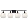 Ballston 38" Wide 4 Light Matte Black Bath Light With White Mouchette