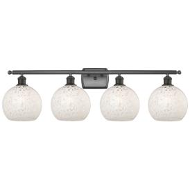 Ballston 38"W 4 Light Oil Rubbed Bronze Bath Light w/ White Mouchette Ballston 38"W 4 Light Oil Rubbed Bronze Bath Light w/ White Mouchette