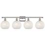 1_Ballston 38"W 4 Light Polished Nickel Bath Light w/ White Mouchette Sh