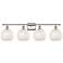 Ballston 38"W 4 Light Polished Nickel Bath Light w/ White Mouchette Sh