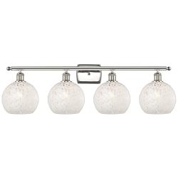 Ballston 38"W 4 Light Polished Nickel Bath Light w/ White Mouchette Sh