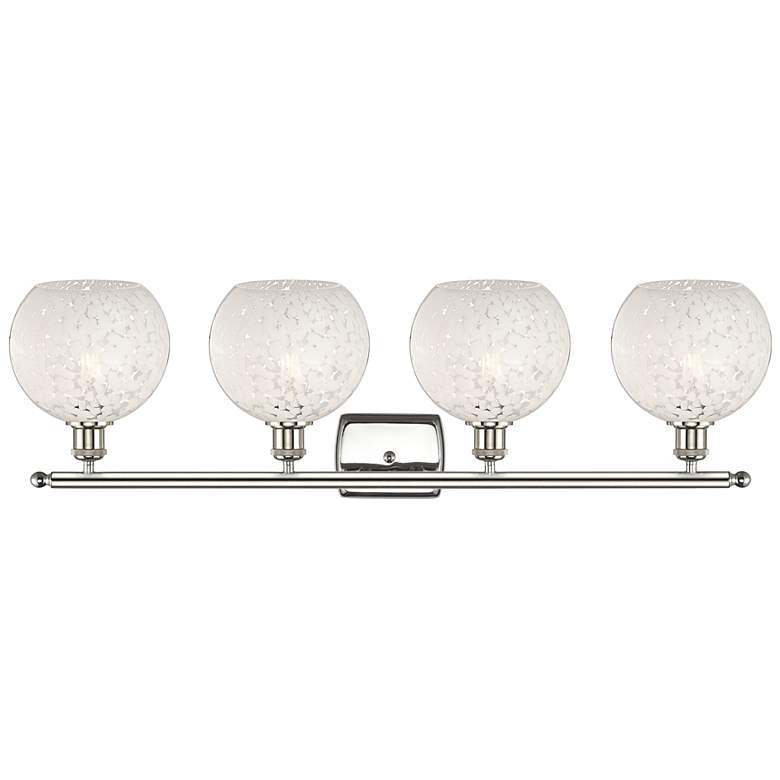Image 2 Ballston 38"W 4 Light Polished Nickel Bath Light w/ White Mouchette Sh more views