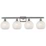 Ballston 38"W 4 Light Satin Nickel Bath Light w/ White Mouchette Shade