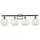 Ballston 38"W 4 Light Satin Nickel Bath Light w/ White Mouchette Shade