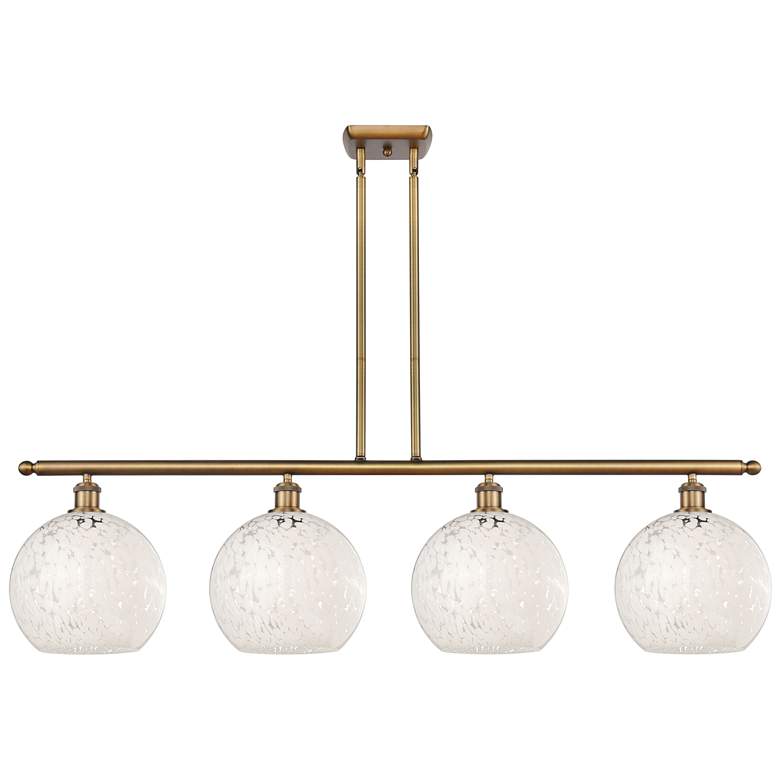 Image 1 Ballston 48.25"W 4 Light Brushed Brass Stem Island Light w/ Mouchette