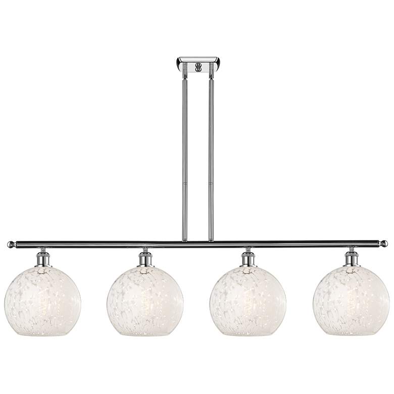 Image 1 Ballston 48.25"W 4 Light Chrome Stemmed Island Light w/ Mouchette Shad