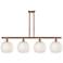 Ballston 48.25"W 4 Light Copper Stemmed Island Light w/ Mouchette Shad