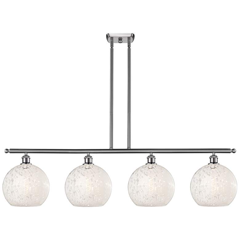Image 1 Ballston 48.25"W 4 Light Satin Nickel Stem Island Light w/ Mouchette S